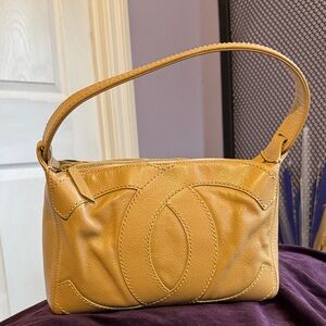 Chanel Golden Beige Caviar Coco Mark Shoulder Bag